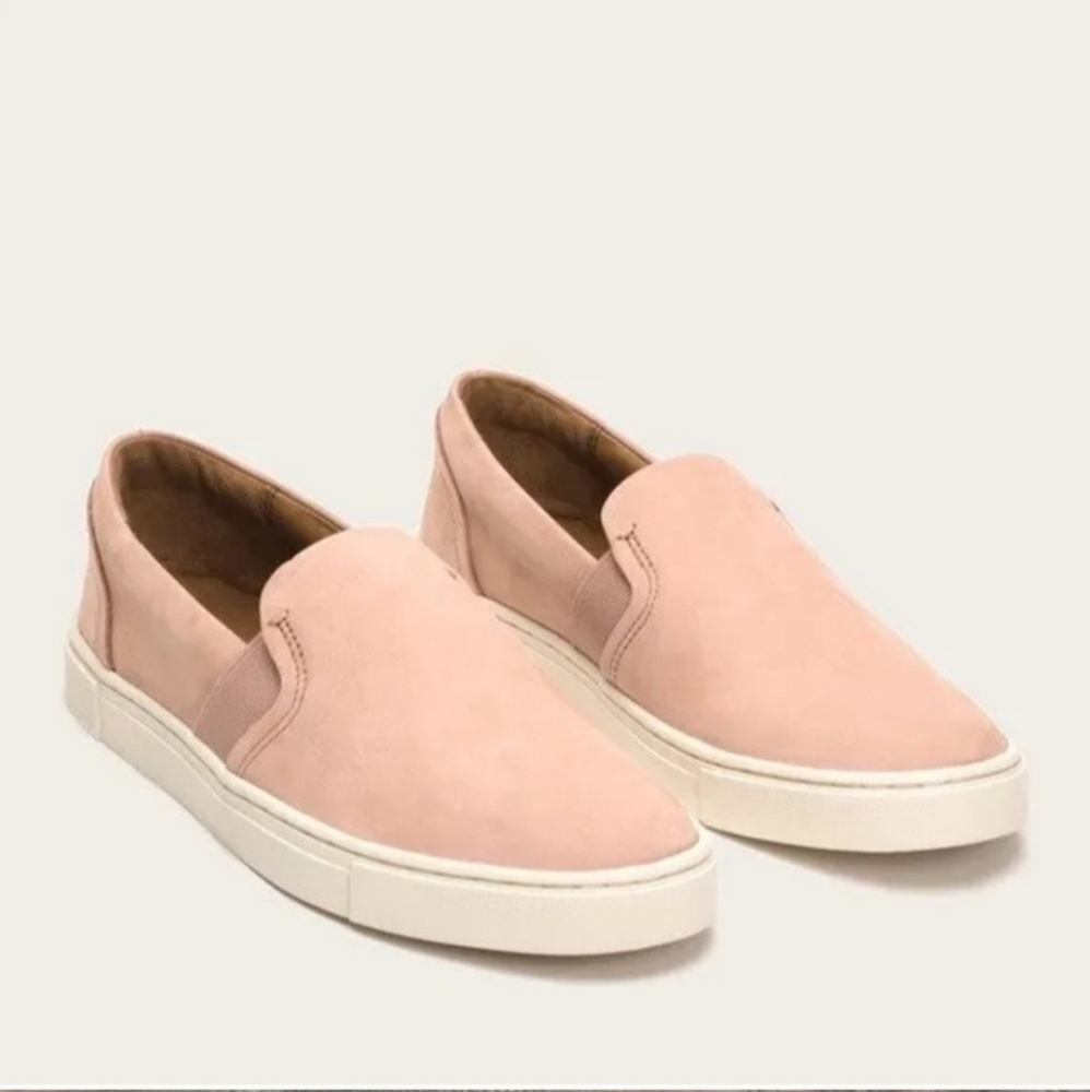 Frye Slip-On Sneakers in Blush Pink and Off-White